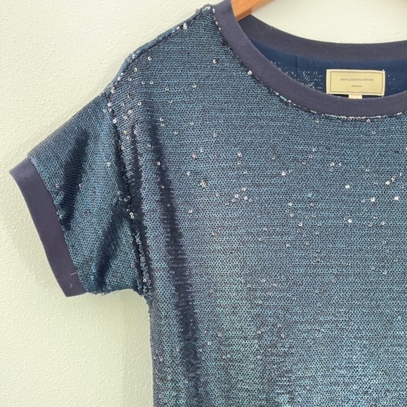 ANTHRO Moulinette Soeurs Interstella Blue Sequin Midi Shift Dress size XS - Picture 10 of 10